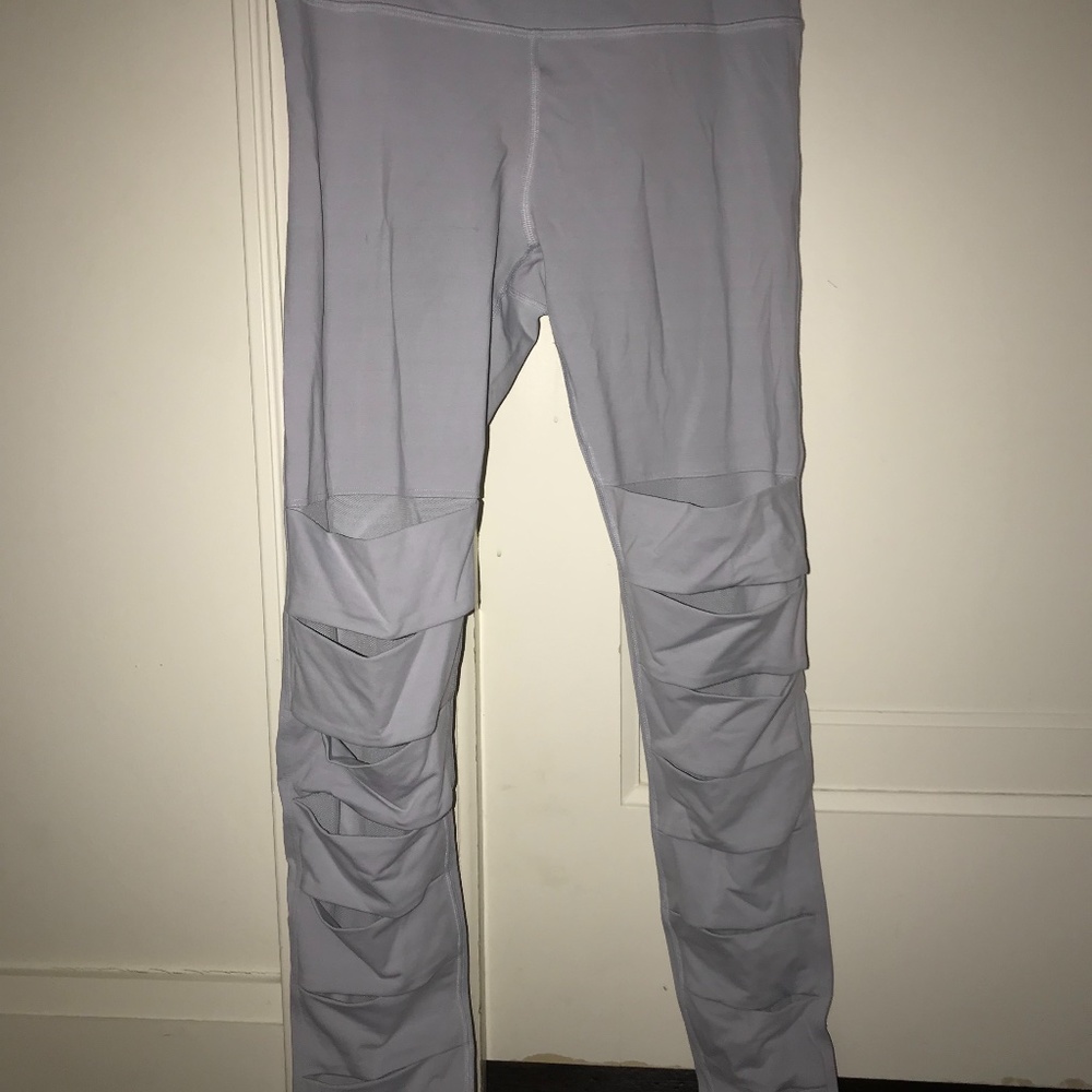 grey/off white Lululemon mesh leggings